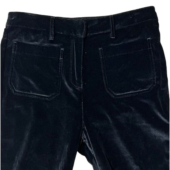 Reiss Isa Black Velvet Pants Sz 30 High Waist Wide Leg Holiday Capsule Event - Picture 5 of 16